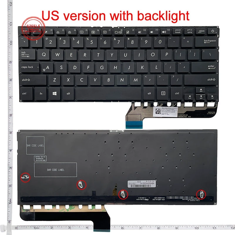 

US laptop keyboard for ASUS UX430 UX430U UX430UA UX430UQ Backlit 9Z.NBXBU.701 0KNB0-2624US00 NSK-WB7BU