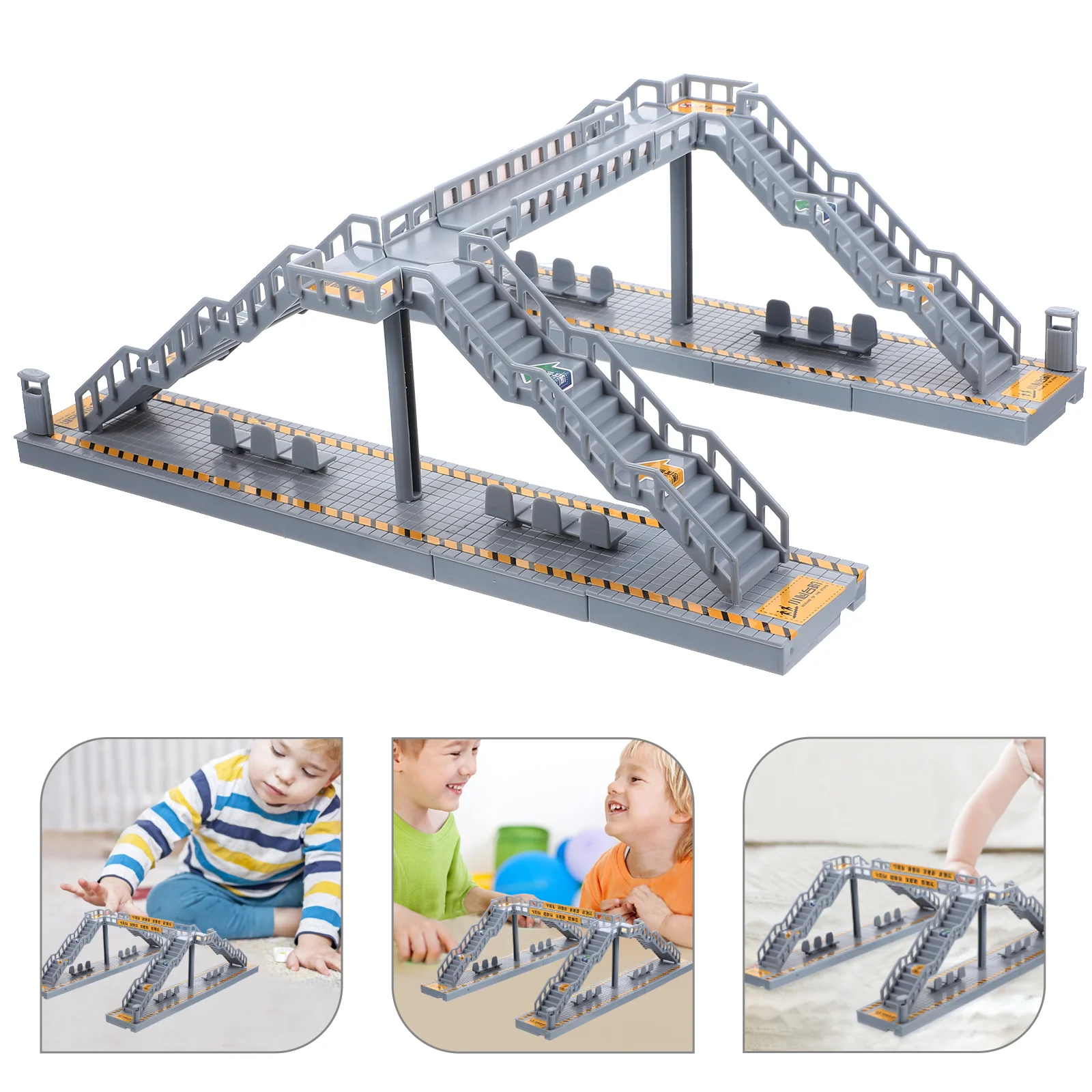 Pedestrian Bridge Puzzle Toy Plastic Footbridge Model Building Blocks Flyover Street Assembly Model For Children 12pcs set montessori diy assembly flapping wing flight for children flying kite paper airplane model imitate birds aircraft toys