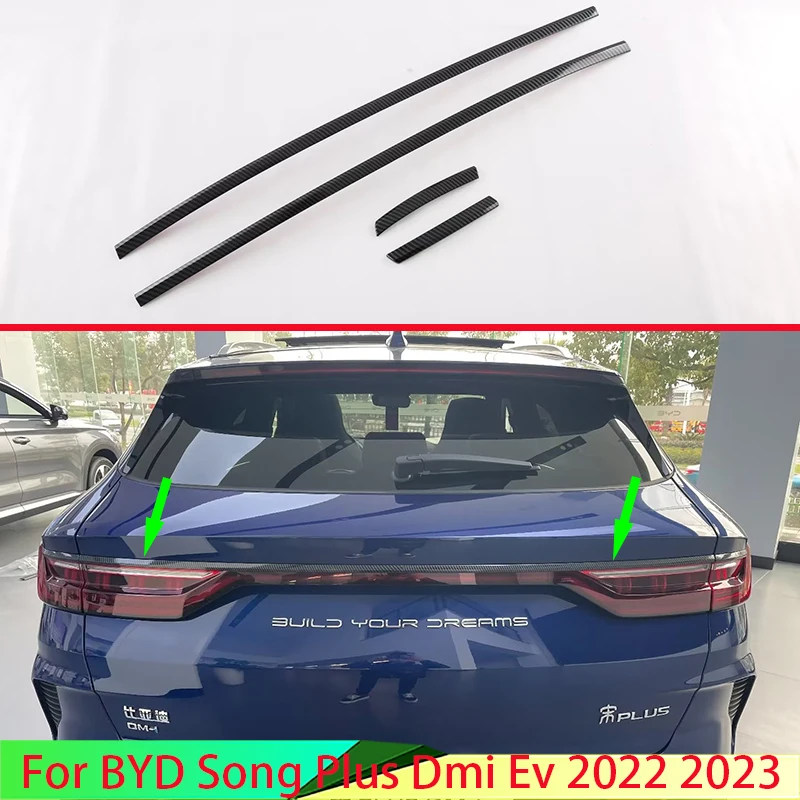 

For BYD Song Plus Dmi Ev 2022 2023 Car Accessories Carbon Fiber Style Trim Tail Light Rear Back Frame Lamp Cover Molding