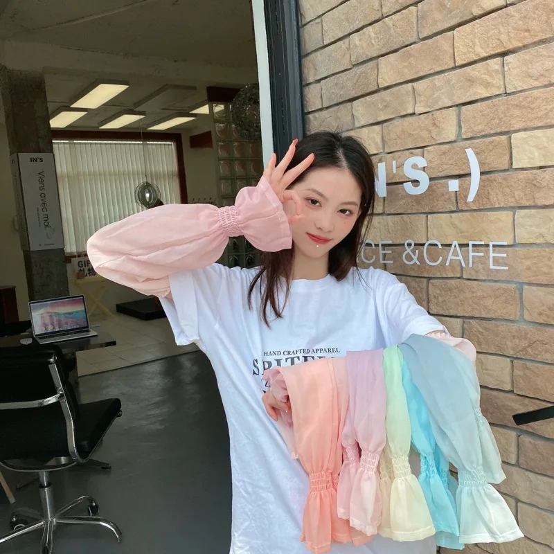 Summer Gloves Long Fingerless Gloves Pure Color Sun Protection Sleeves Gloves Thin Arm Sleeve Sunscreen Breathable F