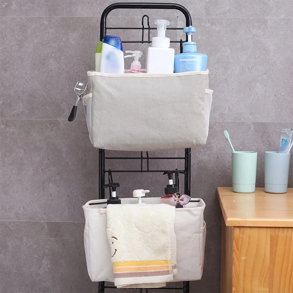 Canvas Bedside Hanging Pocket Storage Bag Bedroom Magazine Storage Pouch Diaper Caddy Toy Holder Baby Tissue Box Home Organizer 3