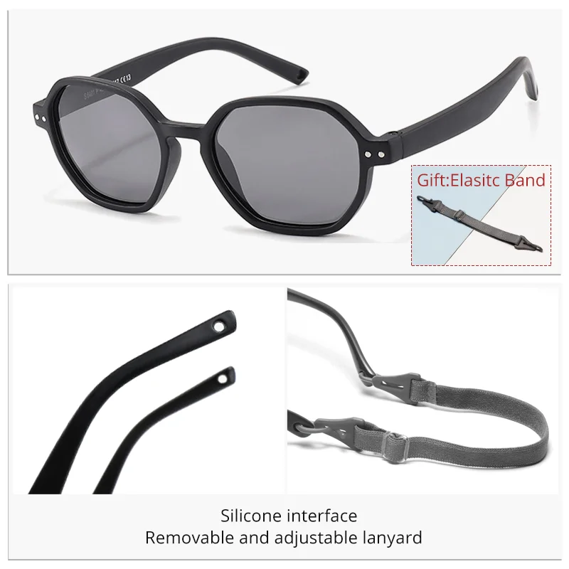 Kids Sunglasses Flexible Ultra-light Soft Baby Polarized Hexagonal Anti-glare Eyepieces Infant Girl Boy