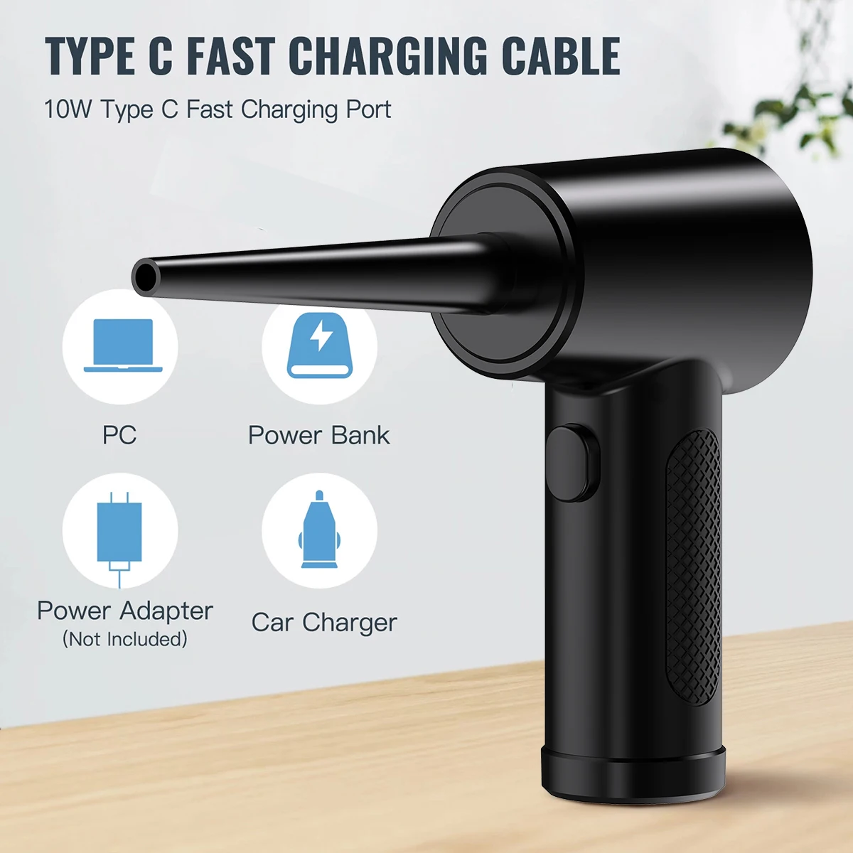 Compressed Air Duster for computers Electric Air Blower Computer Cleaning Cordless Air Dust Cleaner for PC Keyboard Crumbs Car 6