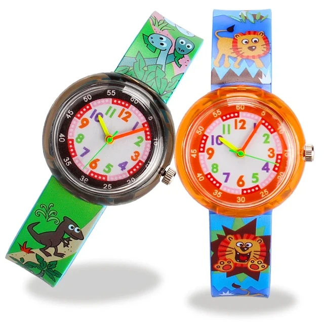 Relojes de silicona de alta calidad para niños, reloj de dibujos animados,  dinosaurio, Pony, reloj de tiempo de aprendizaje para bebés, niños, niñas,  regalo de cumpleaños - AliExpress