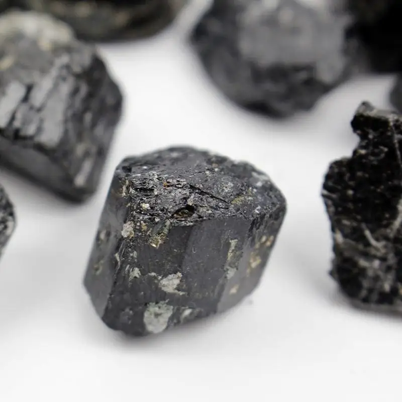 2-3CM 100G New Natural Black Tourmaline Rough Stone Rock Mineral Specimen Healing Suitable Festival Party Decoration Supplies