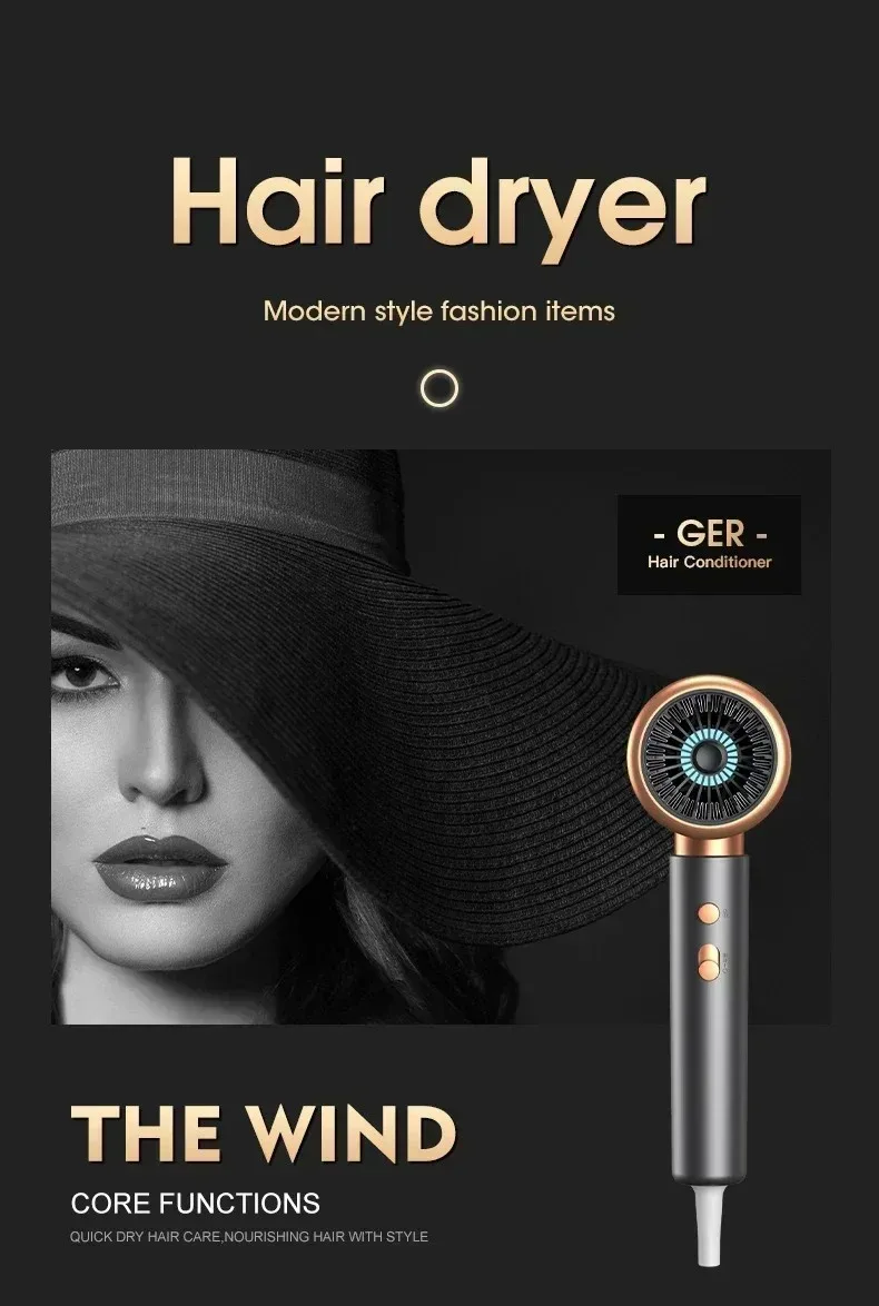 Professional Ionic Hair Dryer With Multiple Speed And Heat Settings_voghion.com