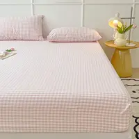 Sheets Sets Household 3pcs with Pillowcase Four Season Universal Protective Korean Fashion Soft Breathable Washable Mattress Ins 2