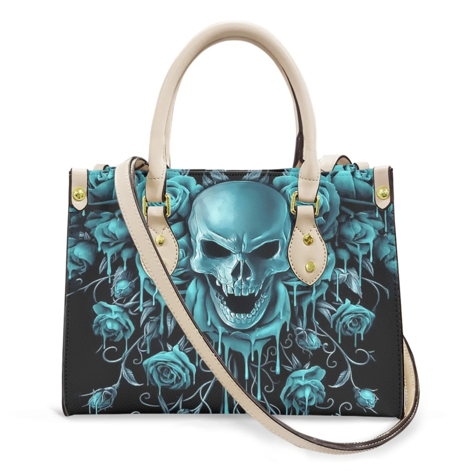 

Belidome Skull Gothic Design Luxury Handbags for Women PU Leather Top Handle Satchel Shoulder Bags Messenger Tote Bag for Ladies