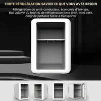 Réfrigérateur de voiture électrique portable, réfrigérateur chaud et froid 12V, bon effet de refroidissement pour voiture, maison, camping et voyage 3
