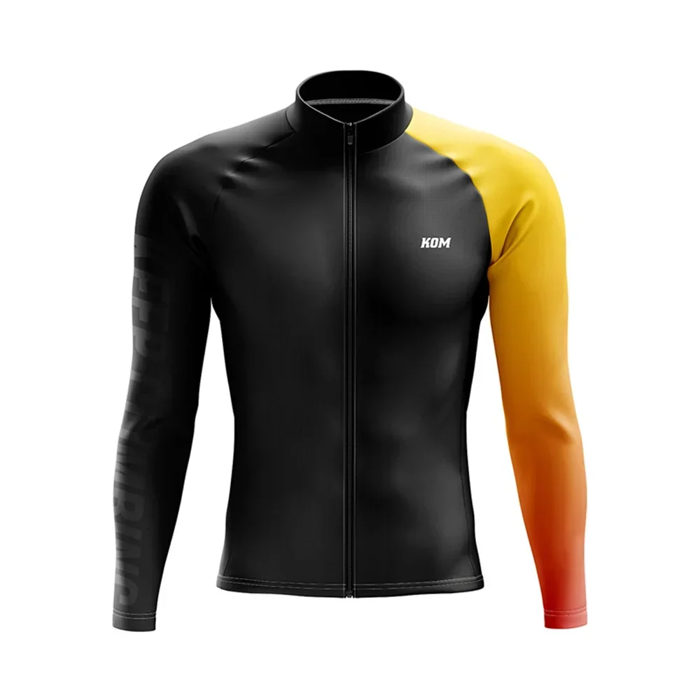 Kom Cycling Sportswear Men's Long Sleeve Winter Thermal Fleece Warm Bike Clothing Ciclismo Jaqueta Corta Vento Bike Team Jackets