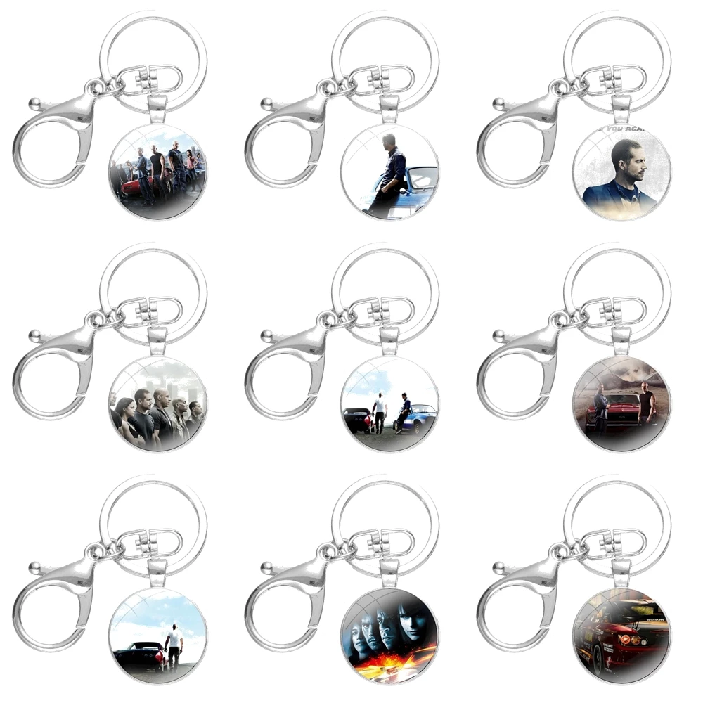Keychain Handmade Glass Cabochon Key Ring Holder Pendant Key Chains