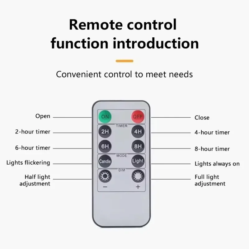 LED Flameless Flickering Taper Candles with Remote Control Candle Battery Flame Handheld Candlesticks Tears Long Candle Lamp