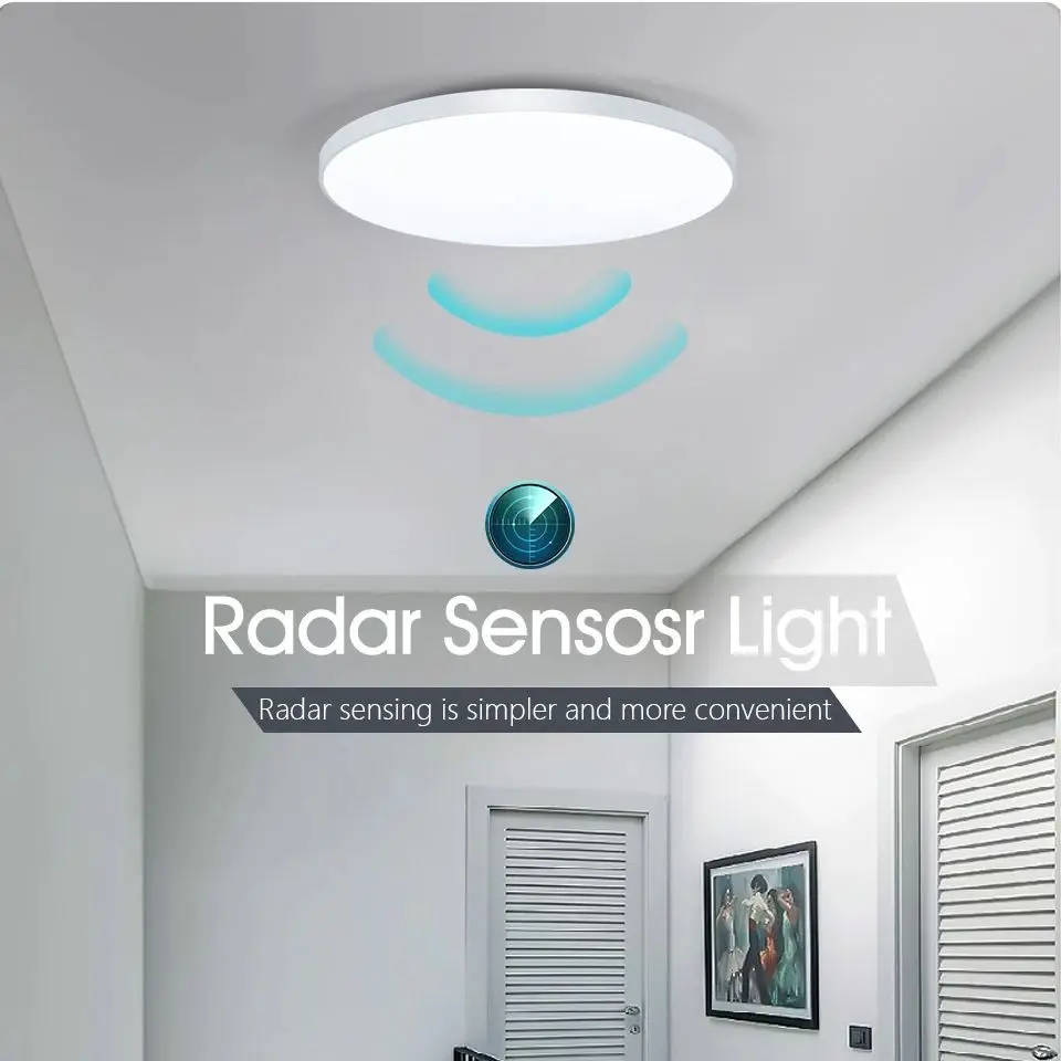 LED Ceiling Light Motion Sensor Ceiling Lamp 15W 20W 40W AC220V