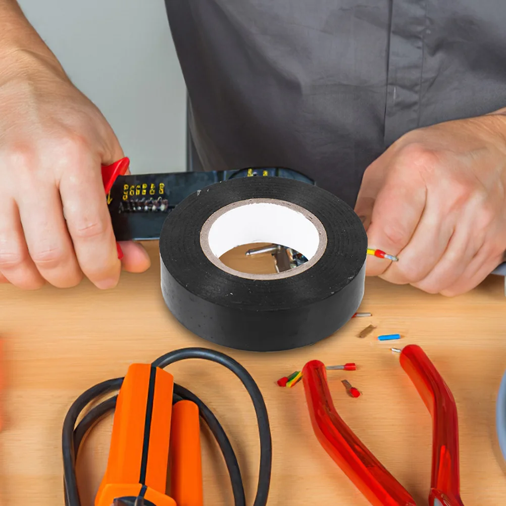 

10 Rolls Electrical Insulating Tape Wire Tapes High Temp Car Temperature Black Pvc Outdoor Wiring