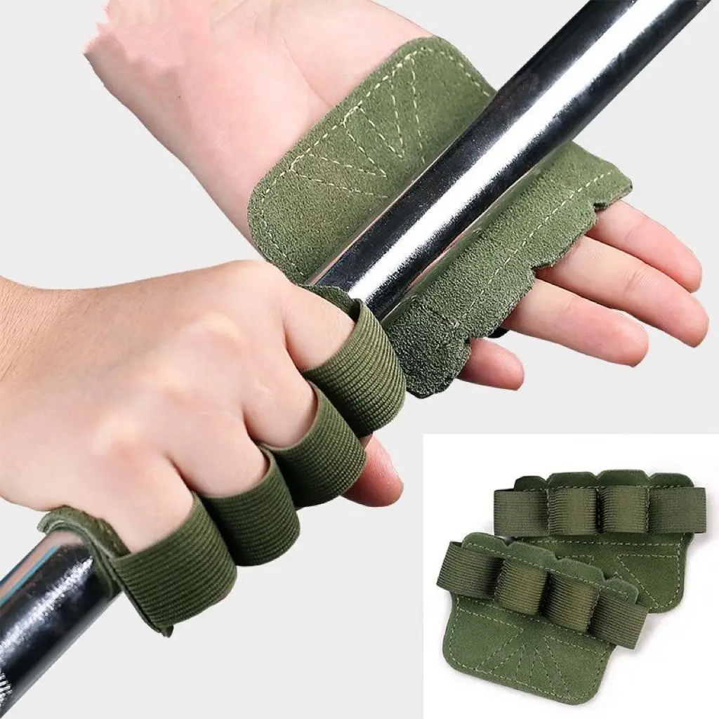 Leather Weight Lifting Training Gloves Palm Protection Women Men Fitness Sports Gymnastics Grips Pull Ups Workout