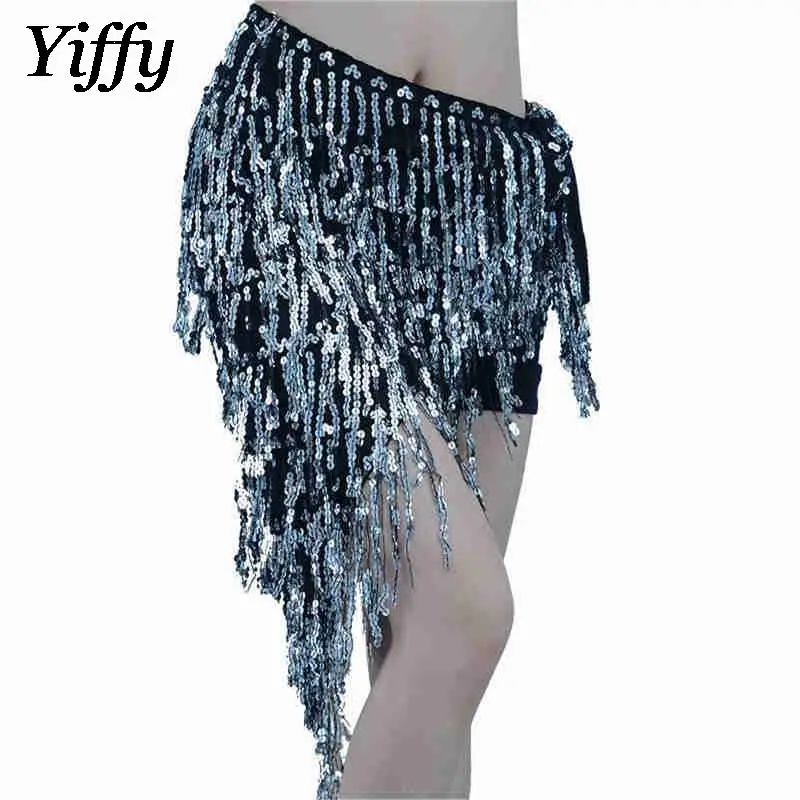 

Belly Dance Hip Scarf Triangle Sequins Bellydance Skirt Women Dance Practice Performance Long Tassel Belt Dance Wear Accessories