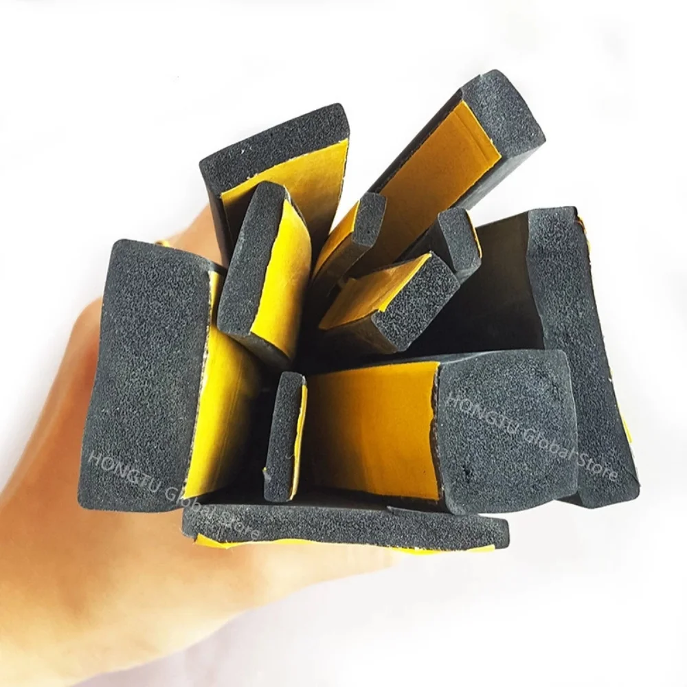 Rubber Sponge Seal Strip Door Window Seal Strip Self Adhesive Soundproof Anti-collision Tape Wall Insulation Acoustic Foam 10M