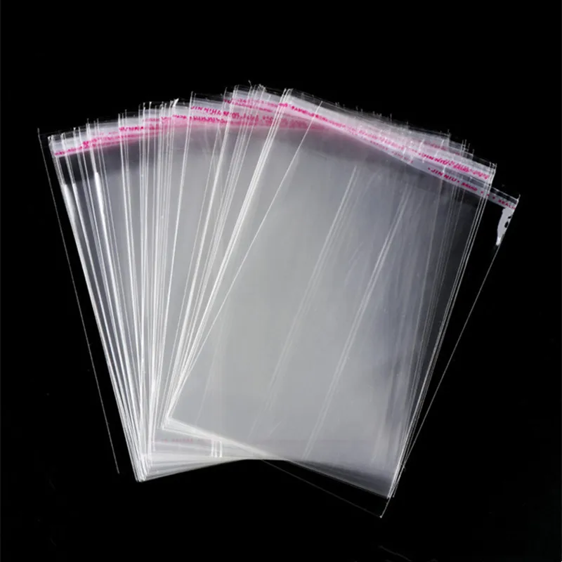 보석 사탕 쿠키 선물 포장 OPP 셀로판 가방 의류 보관 파우치에 대 한 100pcs 투명 자기 접착 비닐 봉투
