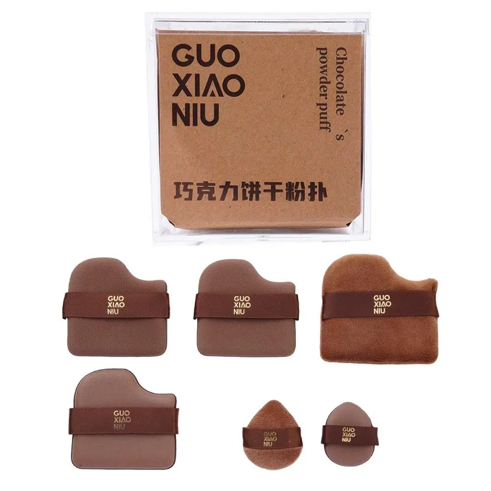 6개입 미니 메이크업 블렌더 퍼프 빠른 블렌딩 초콜릿 색상 메이크업 스펀지 건..