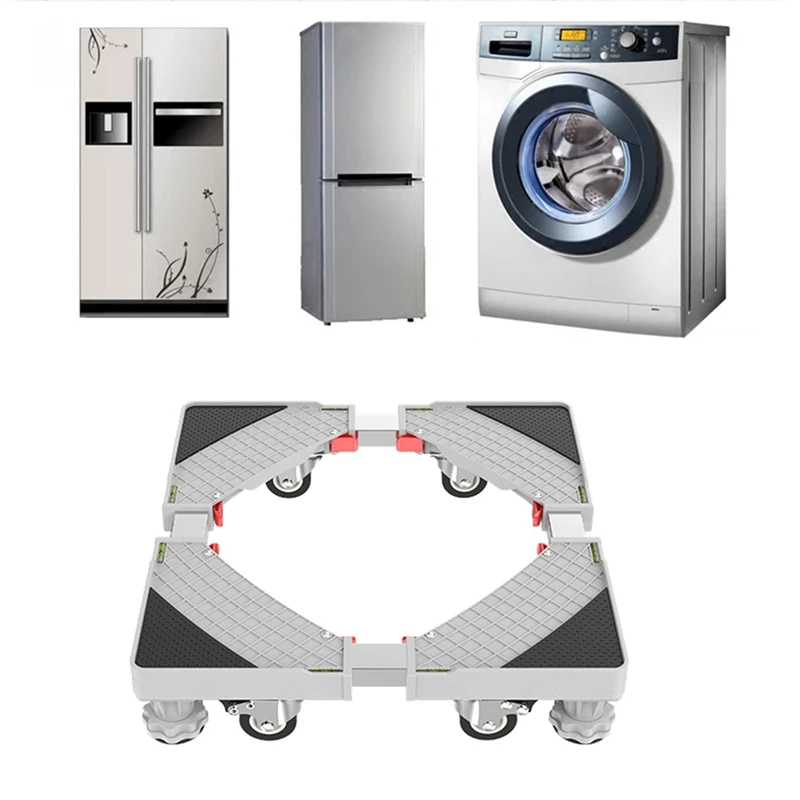 1 PCS Washing Machine Stand Adjustable Refrigerator Laundry Base 4 Wheel With Brake Holder For Dryers And Refrigerators