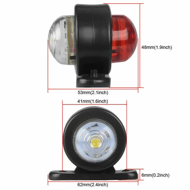 2PCS Double Sided Truck Side Lights Outline Lamp Trailer Lights Truck Parking Signal Indicators Lamp LED Side Marker