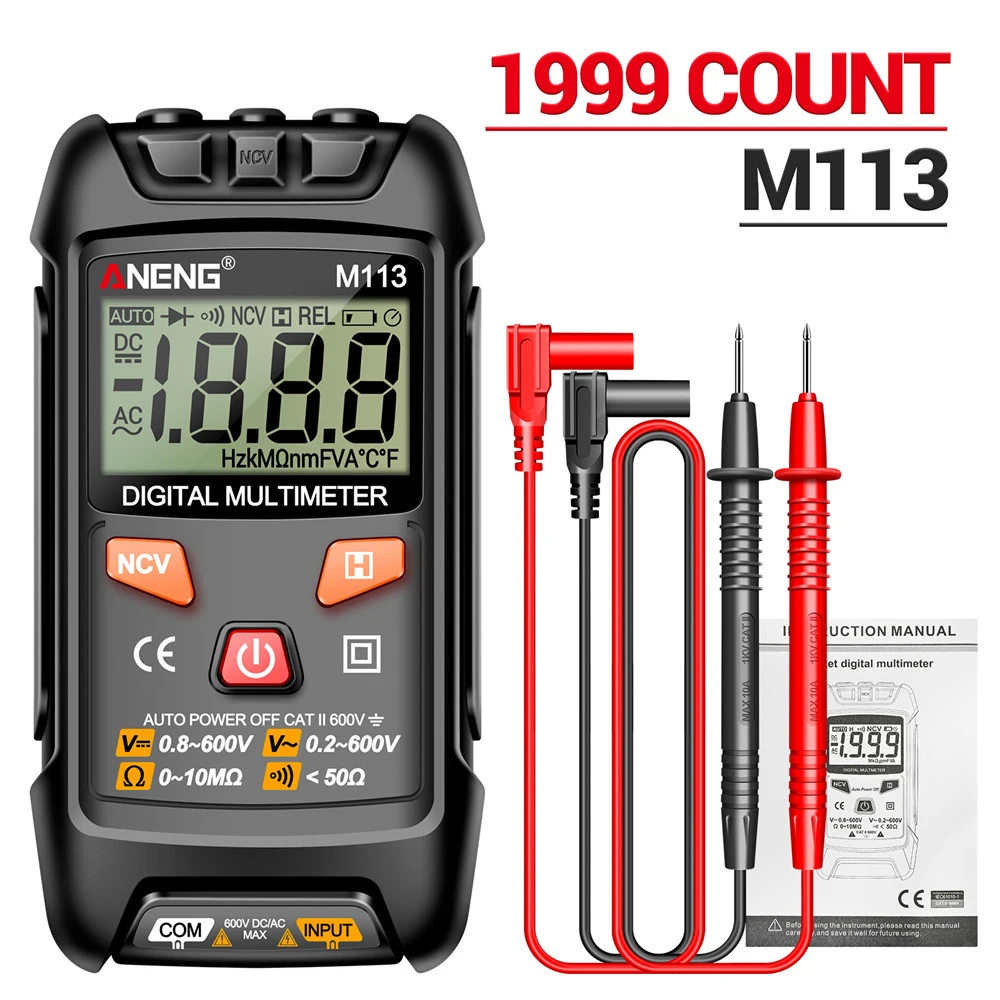 Professional Smart SZ308 SZ06 SZ302 SZ301 Digital Multimeter 1999 2000 Counts Multimetro Auto Voltmeter AC DC 220V Voltage Test