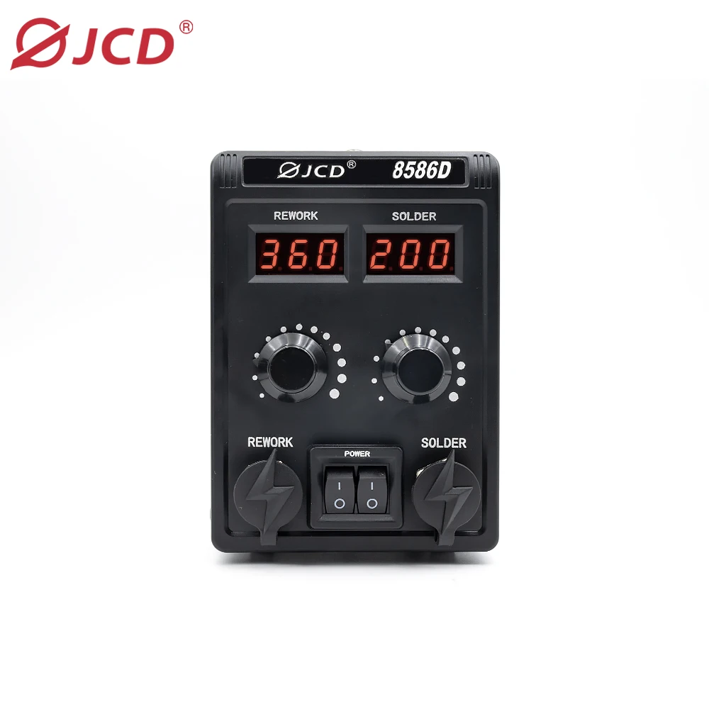 JCD Soldering Station 8586D 2 IN 1 Hot Air Gun Solder Station with 2 Digital display 10-Minute Sleep Mode for SMD Rework 8586D hot air gun soldering station soldering tool welding tool