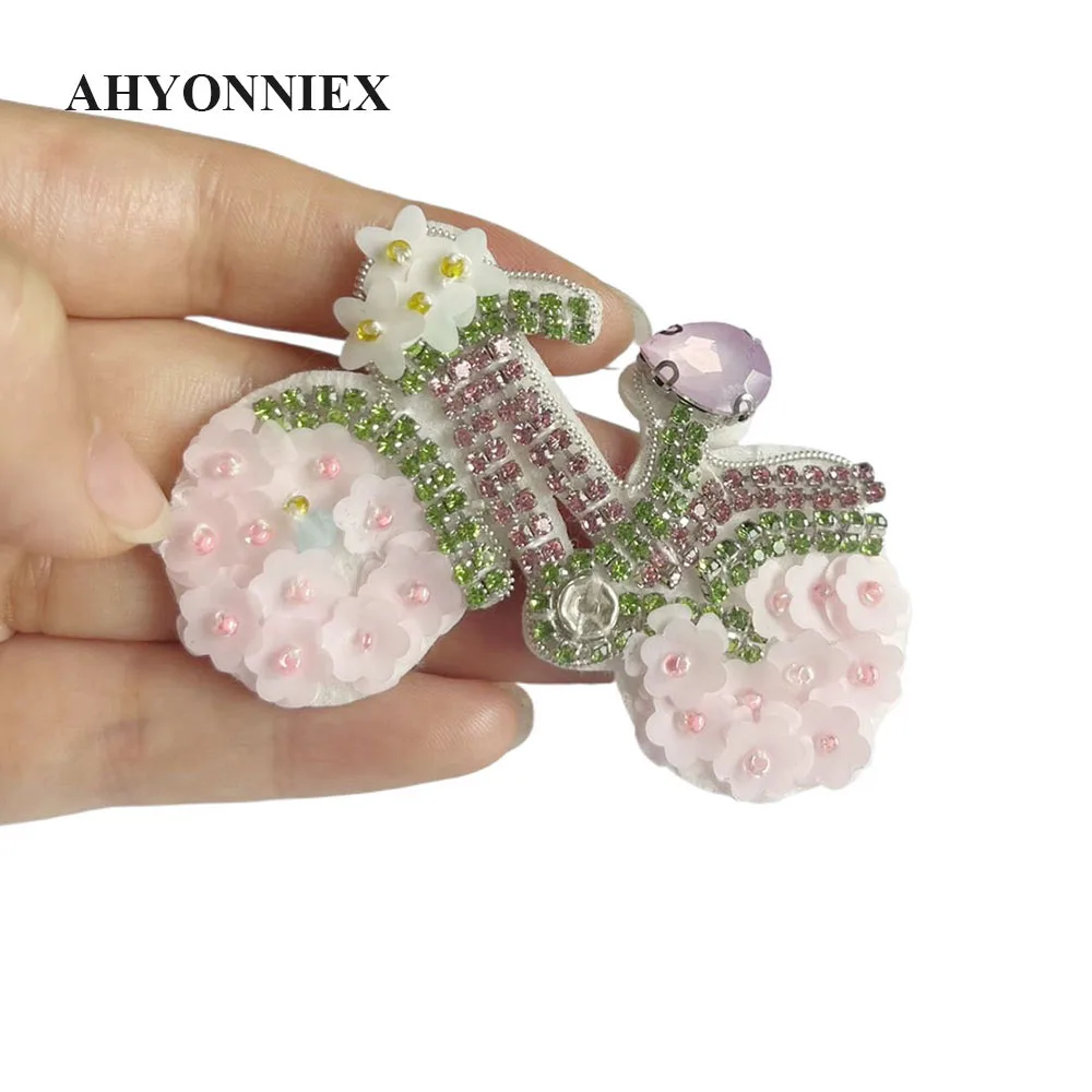 Floral Embroidered Beaded Bike Patch