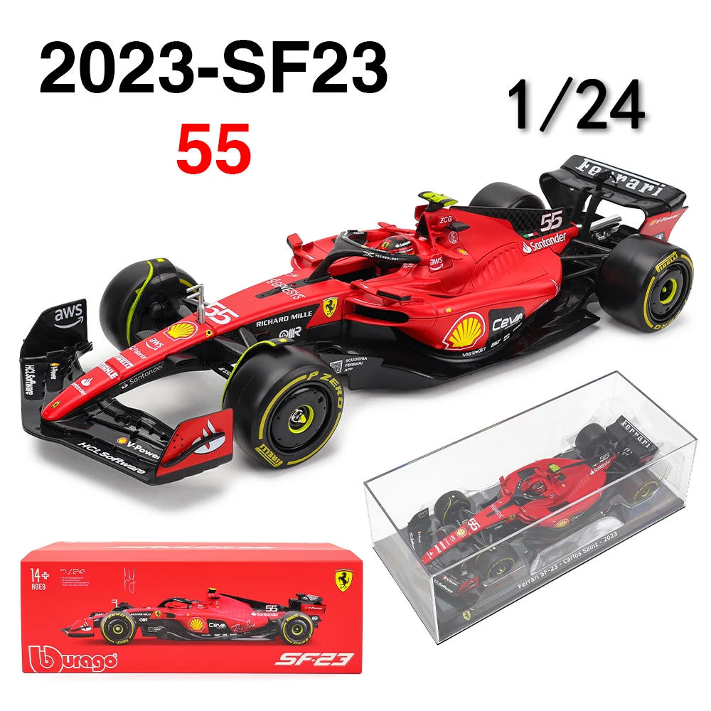 Bburago 1:24 F1 페라리 SF23 레드불 RB19 메르세데스 W14 매우 상세한 다이캐스트 정밀 모델 자동차 모델 컬렉션 선물