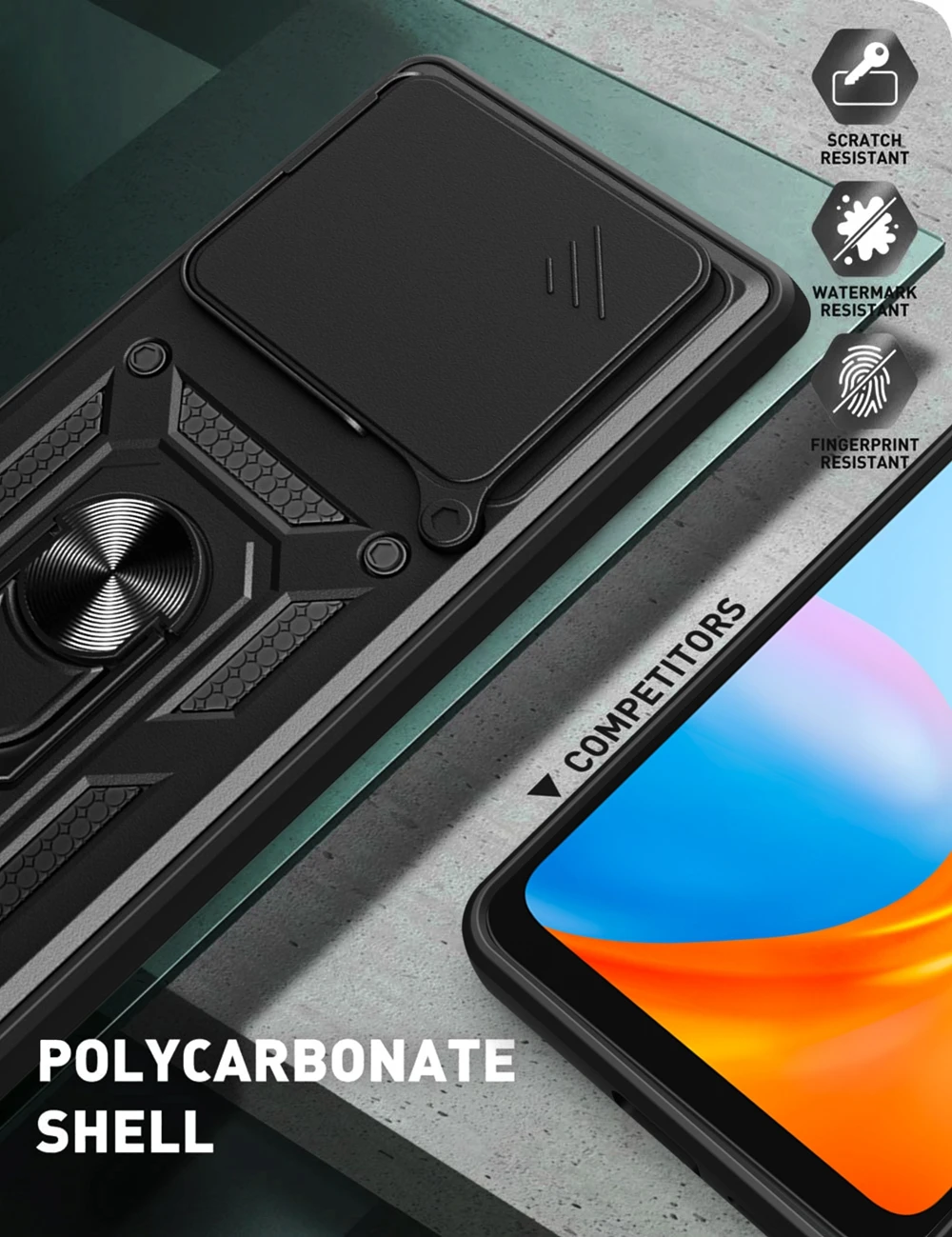 Enhanced Armor Phone Case with Car Magnetic Holder and Lens Protection