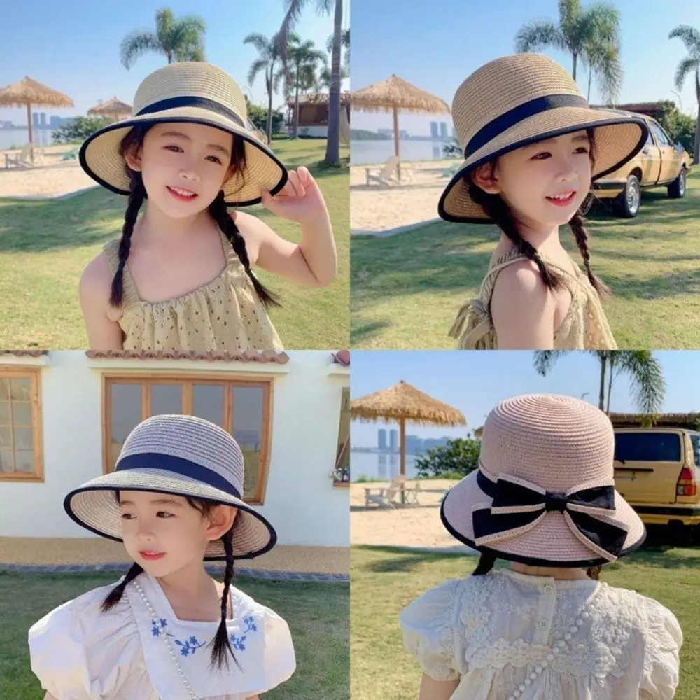 

Straw Children Straw Hats New UV Protection Breathable Sunscreen Hat Wide Brim Casual Sun Visor Hat Summer