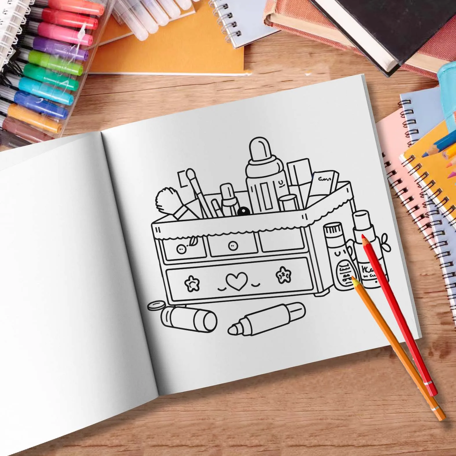 1PC Adult Graffiti COSMETiCS Coloring Book 24 Page Colouring Book Decompression Entertainment Holiday Party Gift 6