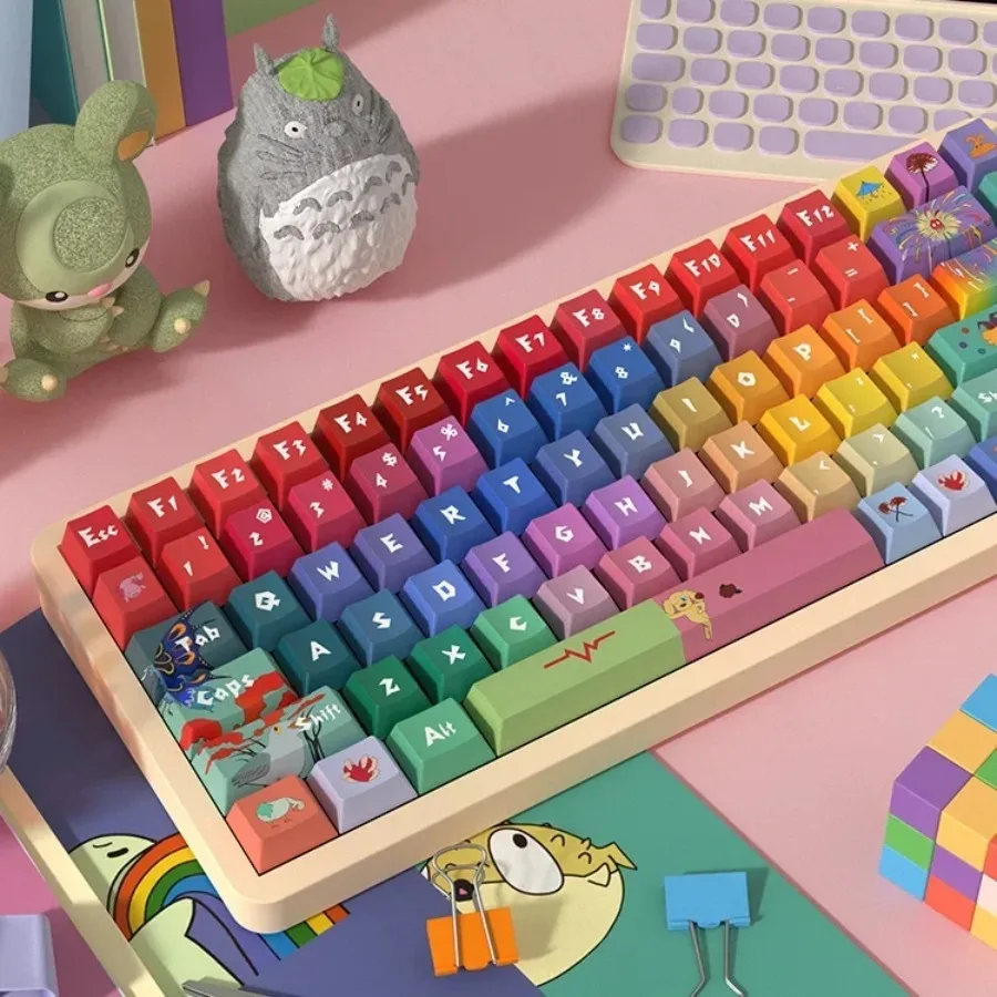 

Colorful PBT Keycaps with Unique Personality and Fantasy Cherry Type 138/158 Key Mechanical Keyboard DIY Material