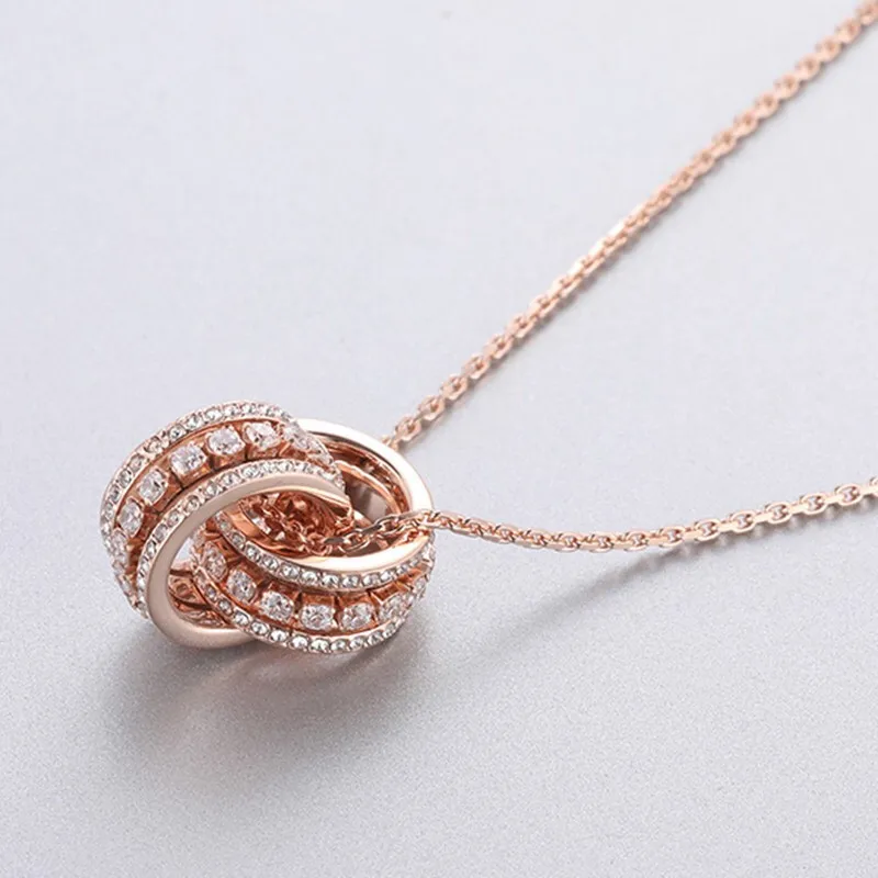 

Intersect love lock palace AAA zircon Setting diamond Necklace