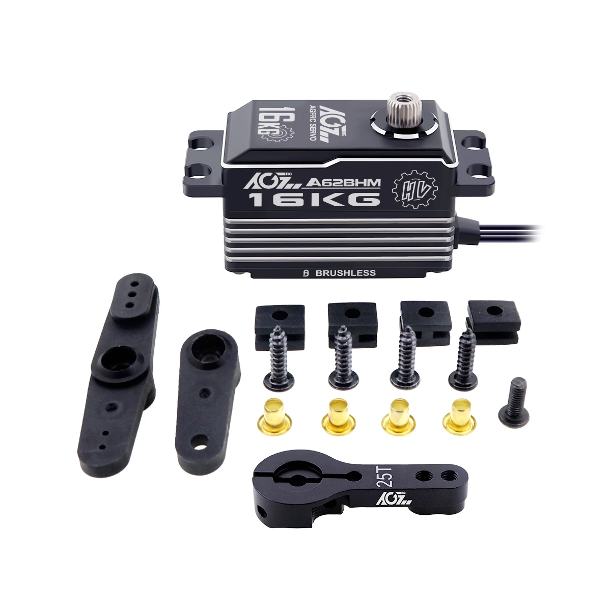 Agfrc bürstenloses Servo mit niedrigem Profil a62bhm a62bhs Super Speed 16kg programmier bares Lenk servo für 1/12 1/10 rc Auto roboter boot – Detail 6
