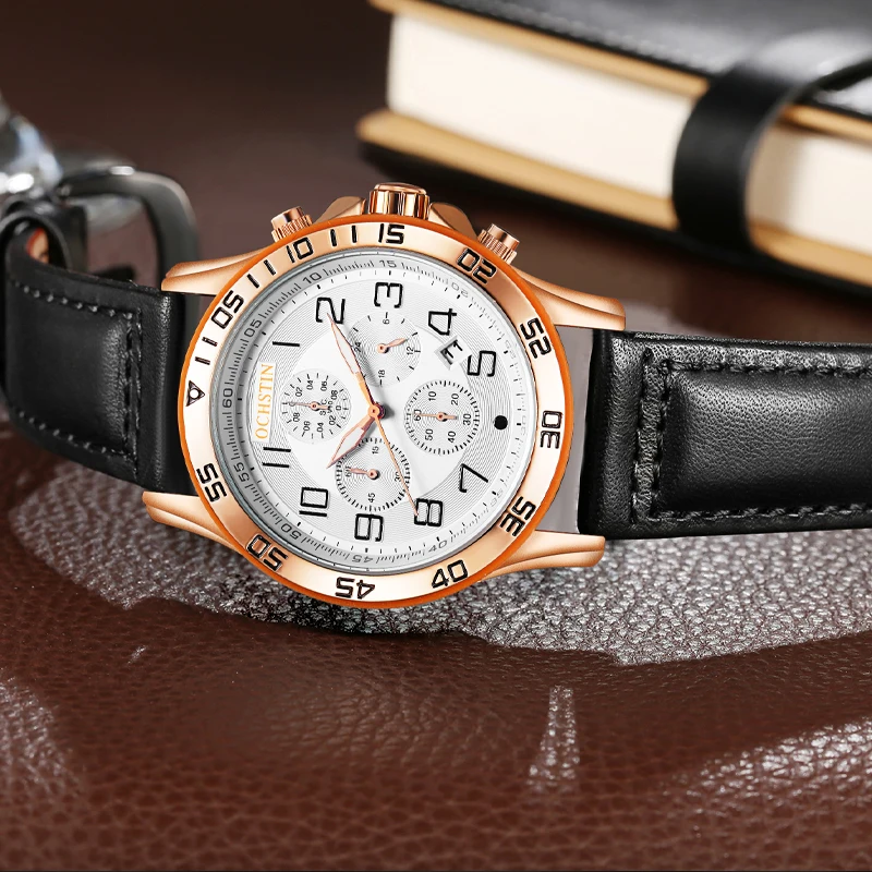 Ochstin Promotional 2024 Leisure Fashion Pilot Series Multi functional Automatic Quartz Movement Men's Quartz Watch