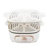 2 Tier Electric Steam Pot 1200W 10.5L Stackable Multipurpose Cooker Electric Hot Pot with Steaming Plate for Soup Noodles Oatmea 4