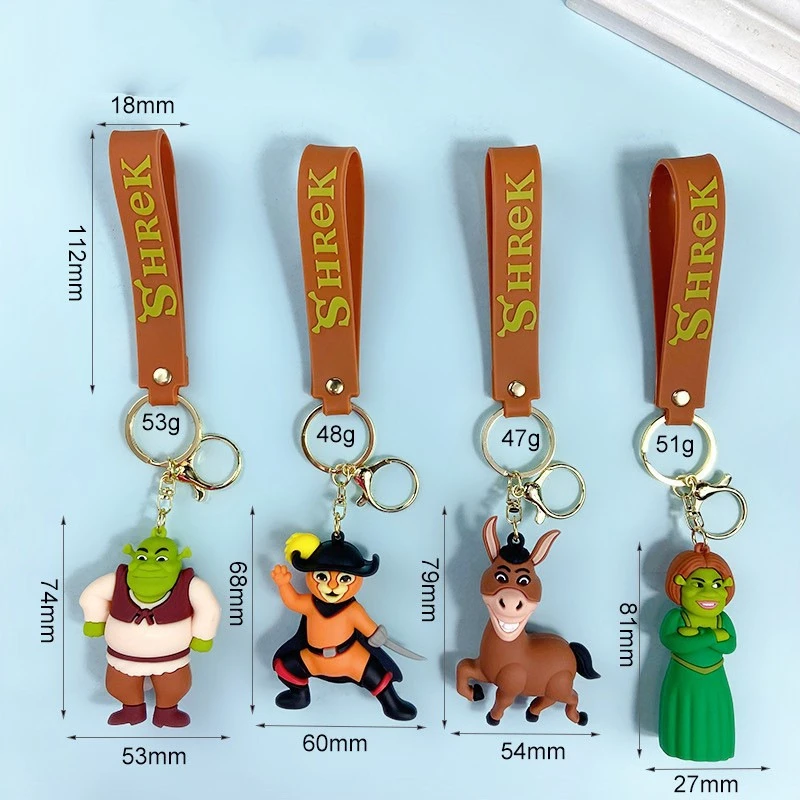 Kawaii game monster Shrek keychain cute cartoon 3D model silicone for children's Christmas gifts key chain bunny keychain balloon dog keychain