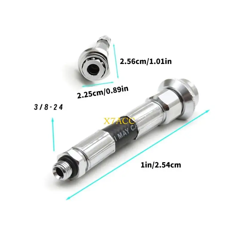 인플레이션 호스 교체용 X7AC 드라이 슈트 스레드 커넥터, 고무 슬리브가 있는 금속 피팅, 12mm 라인 크기, 암 엔드