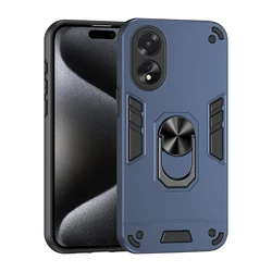 Luxurious Magnetic Phone Holder Case with Protective Bumper Back Cover - OPPO A18 (Blue)
