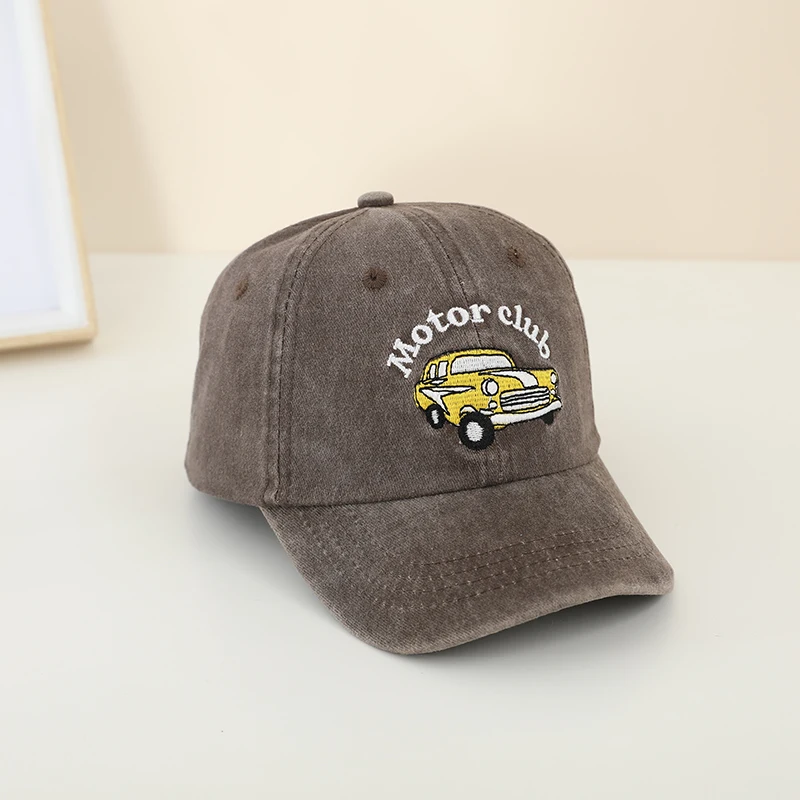 Sports Hats School Baby Boy Baseball 2025 Summer Embroidered Motor Club Children Outdoor Kids Caps for 2-8Years Adjustable