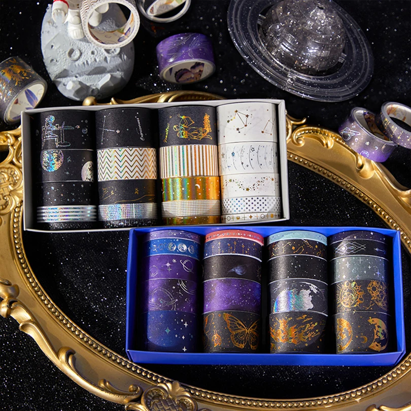 

20 шт. Звездное небо Washi Лента Скрапбукинг Принадлежности Маскировочная лента Золотая фольга Вселенная Школьные принадлежности Cinta Adhesiva Decorativa