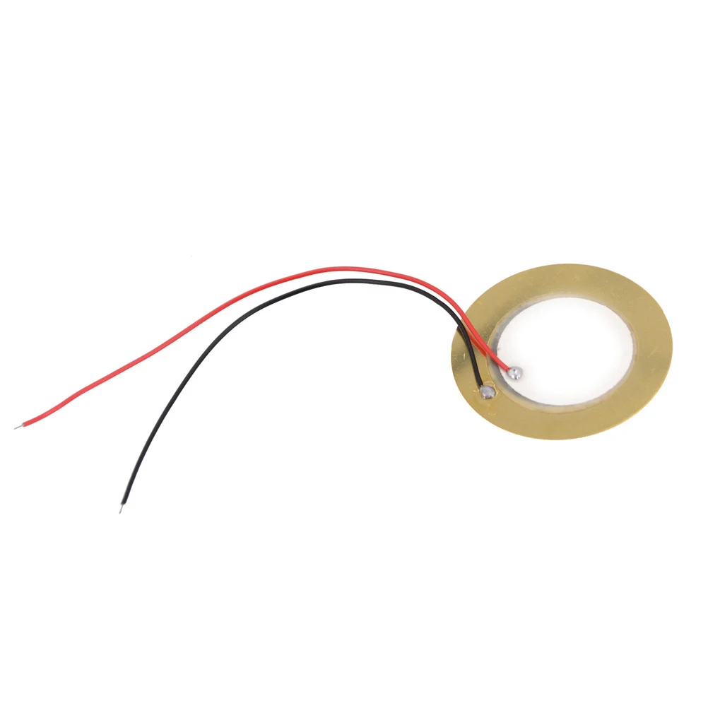 10pcs/lot 35mm Buzzer Copper Piezo Ceramic Element Sounder Sensor Trigger Drum Disc With Cable Length 11cm Piezoelectric piezo buzzer sensor