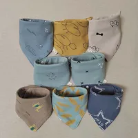 8 Pieces Baby Bibs Bandana Triangle Cotton Soft Infant Feeding Burp Cloth Newborn Teething Slaiva Towel Boy Girl Accessories 1