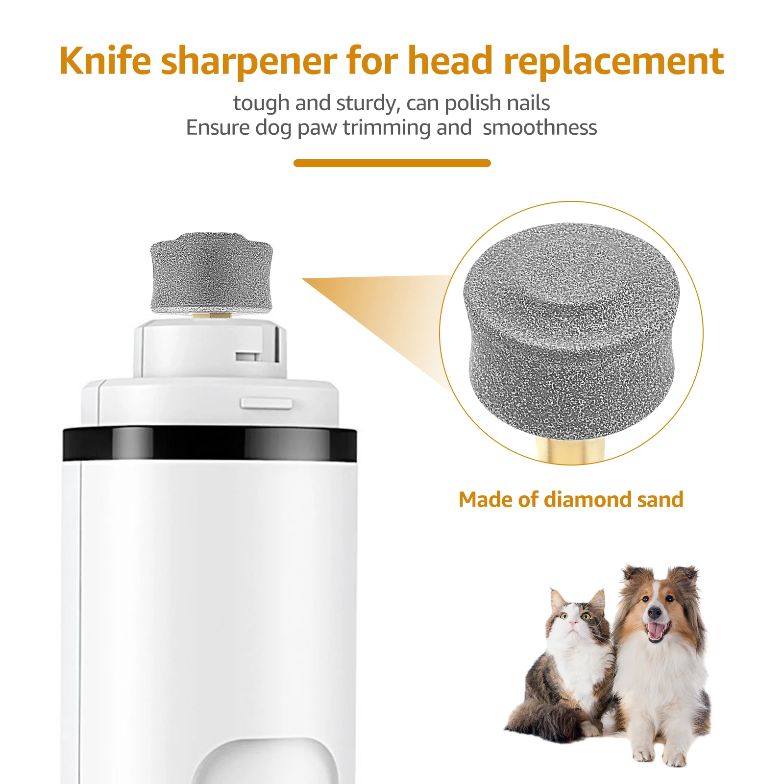 6Pcs Dogs Nail Grinder Head Wheel Replacement Trimmer Clipper Professional Pet Grooming Gadget Diamond Bit Replacement Head New