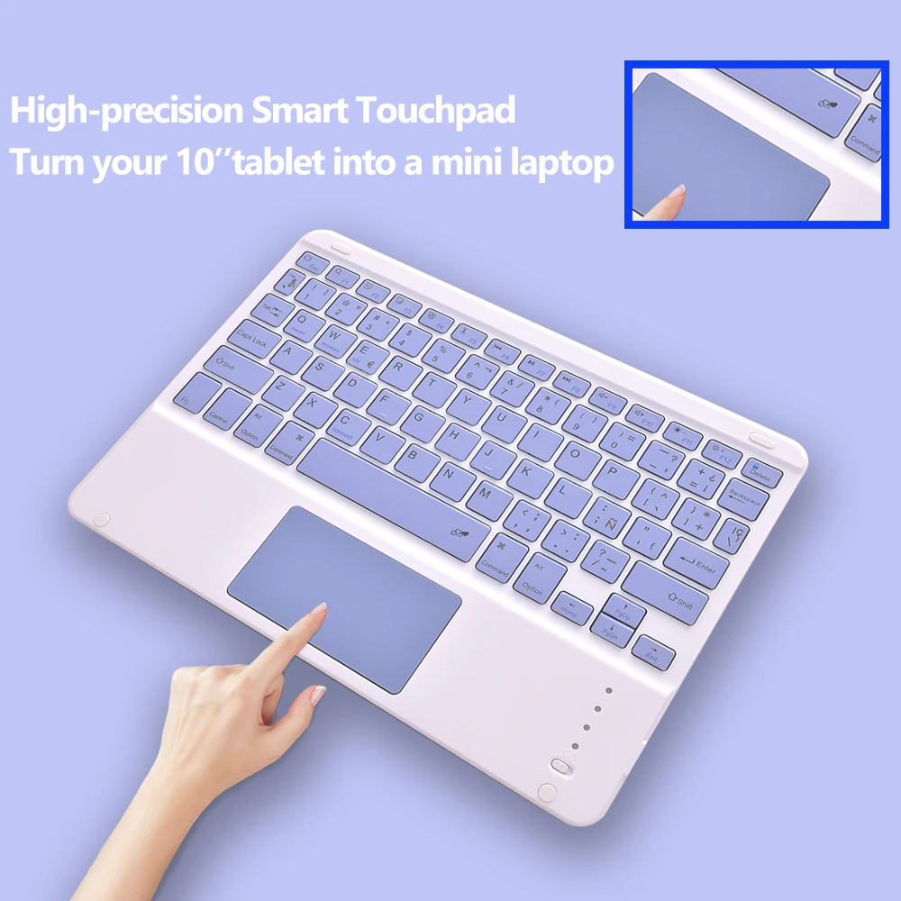 Mini Spanish Keyboard Mouse For iPad Phone IOS Android Tablet 10 inch Touchpad Bluetooth-Compatible Keyboard For Samsung Xiaomi