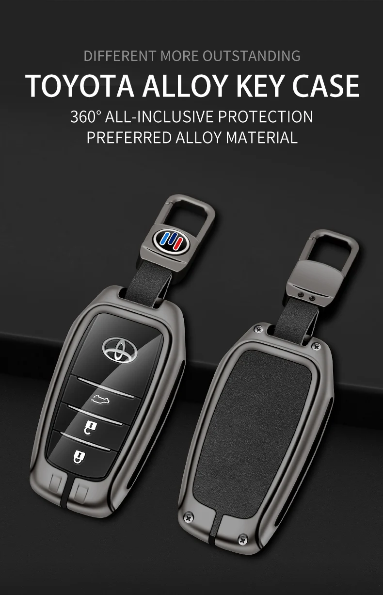 Custodia per chiave a distanza per auto in lega di zinco Shell per Toyota RAV4 Corolla Hilux Fortuner Land Cruiser 200 Camry Sienna Previa Protector - S52db83c031eb4e8fa2b081661a0107058