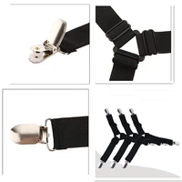4pc 3 Clips Bed Sheet Holder Bed Corner Holder Fasteners Mattress Cover Clips Heavy Duty Bedding Sheet Elastic Straps Adjustable 2