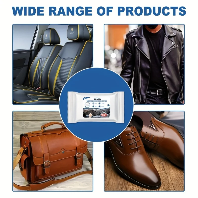 3in1 Car Leather And Seat Interior Cleaning Wipes Clean Decontamination Free Water Car Interior Clean Wipes 10pcs/pack