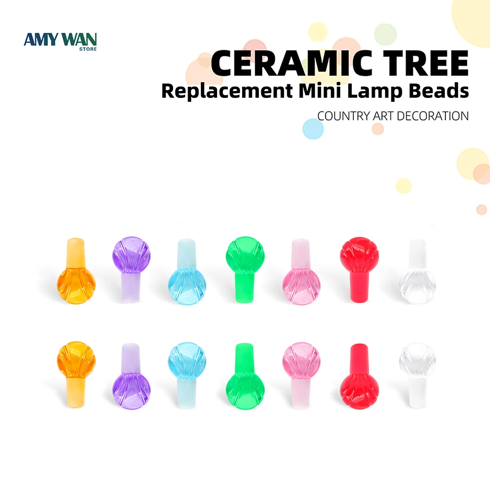 Ceramic Tree Lights Christmas Ornaments Plastic Multicolored Replacement Candy Bulbs 100pcs for Home Haloween Party Decoration